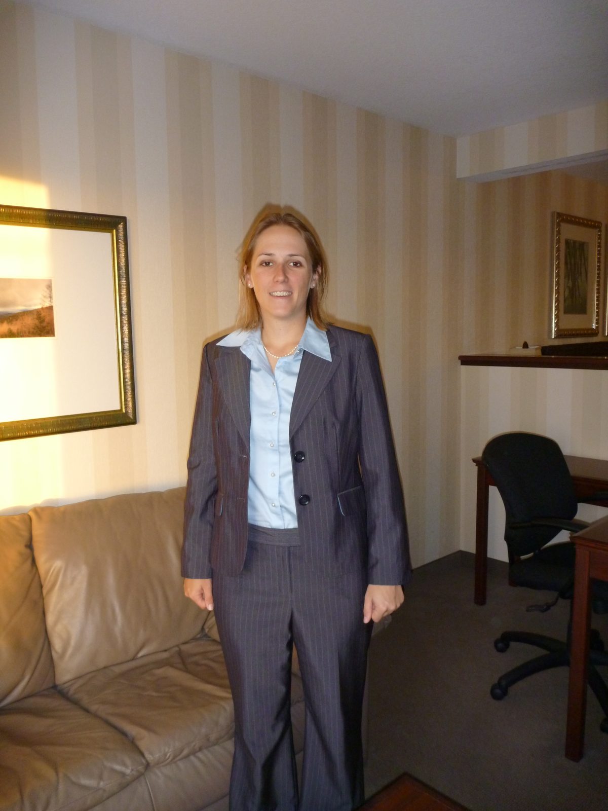Jay took a picture of me as I headed out to my big interview.  The hair dried more before I got...