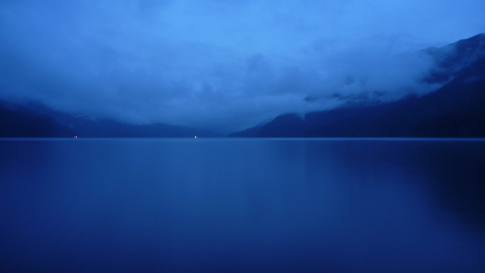 The dots of light are car headlights on 101 circling the lake.