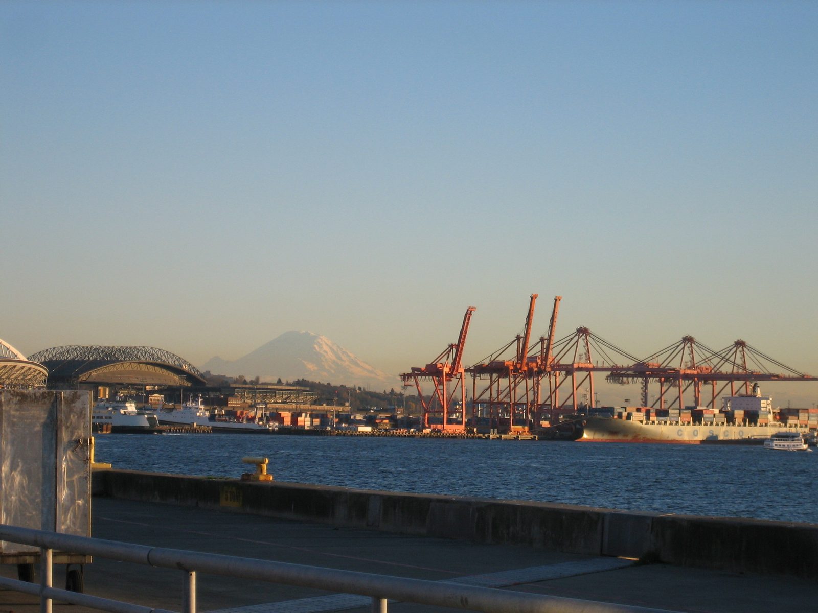 This is pretty obviously a volcanic mountain.  Also, note the two stadiums on the left - the...