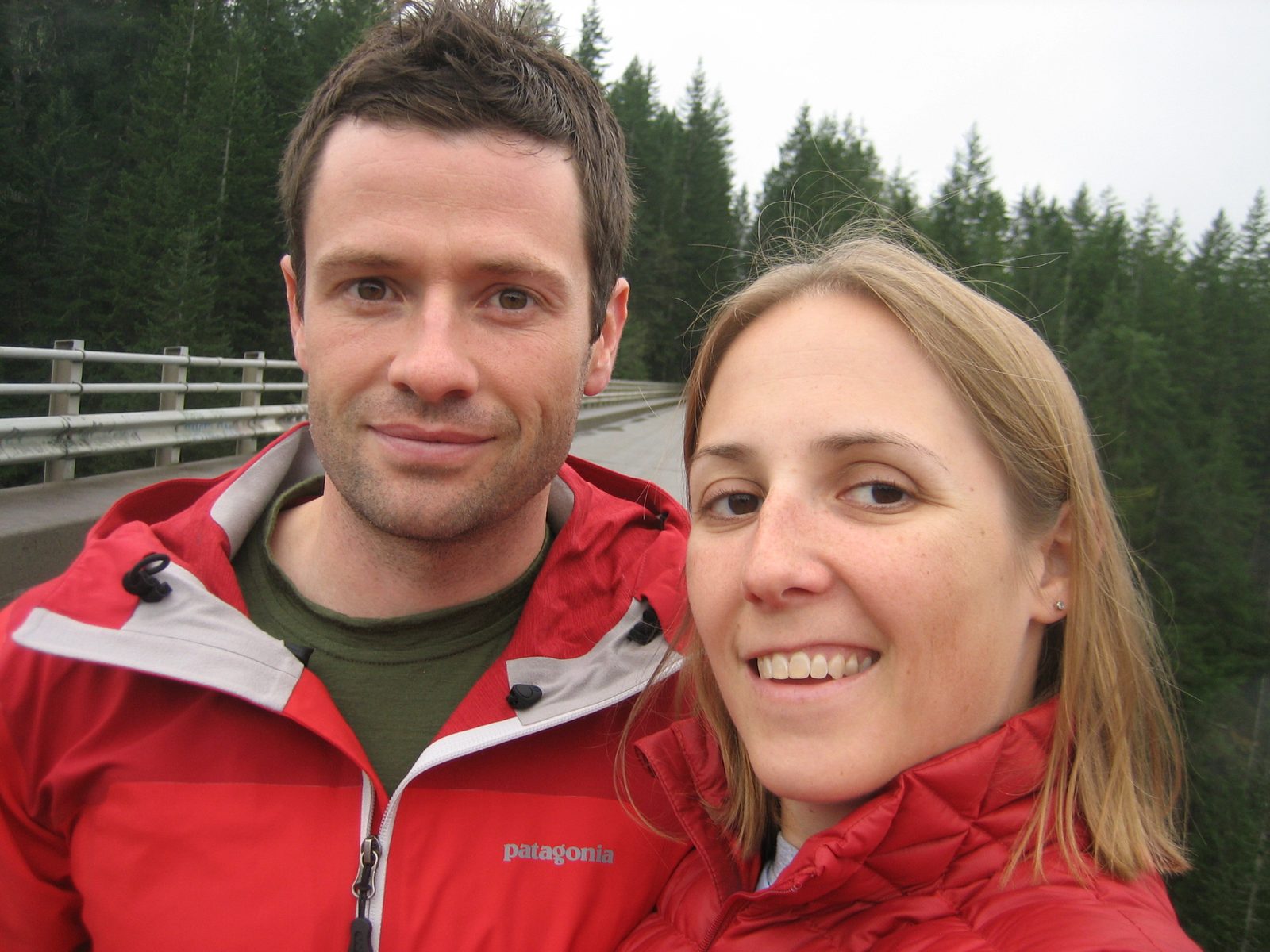 When I wear my down sweater (very warm) and Jay wears his winter coat (very thin), we are...