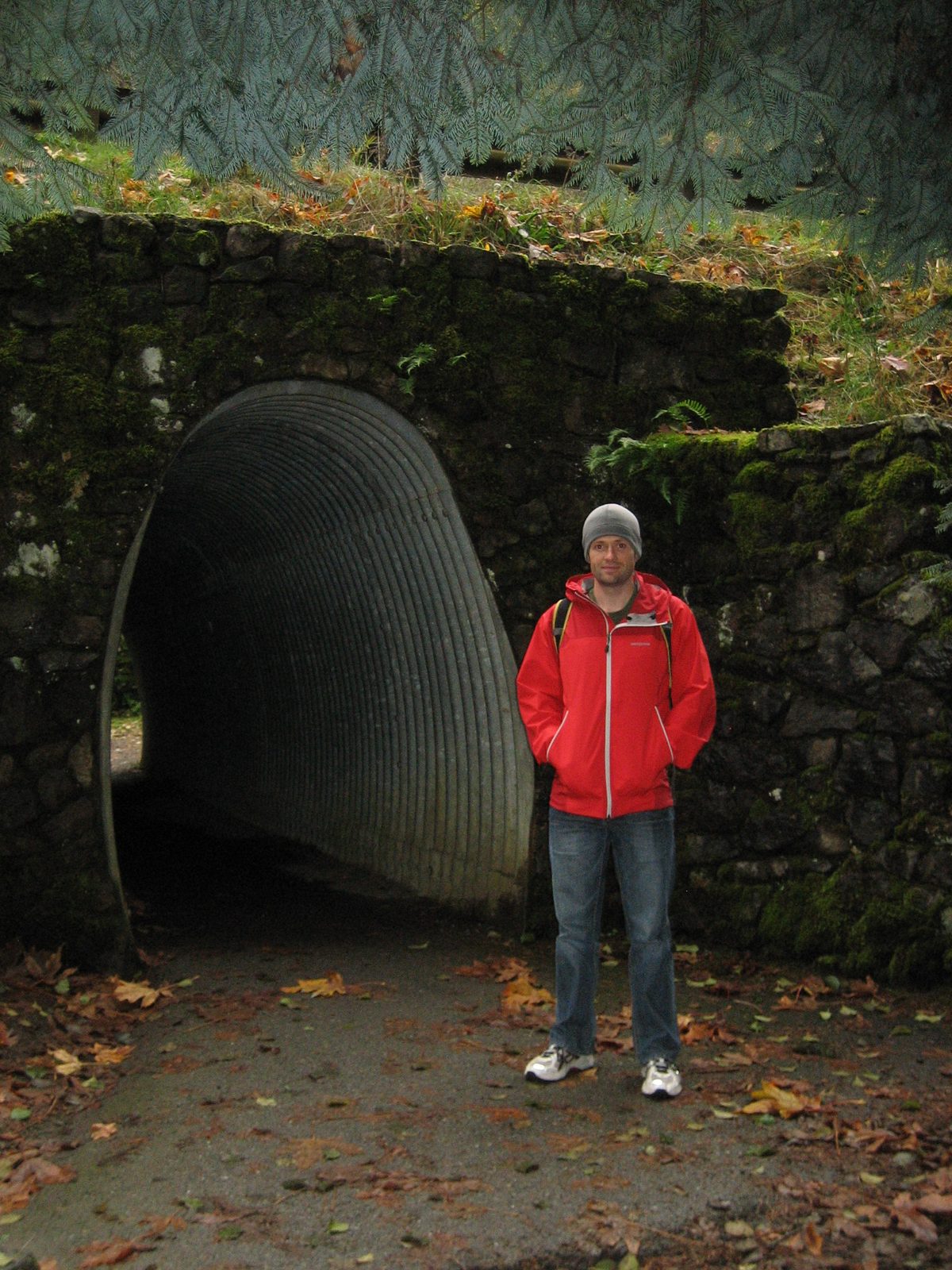 Jay near a tunnel under 101 at the start of the hike.