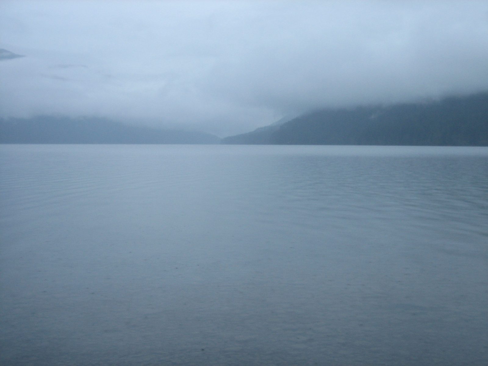 Lake Crescent.  This lake was formed in part by a natural dam that formed from a landslide...