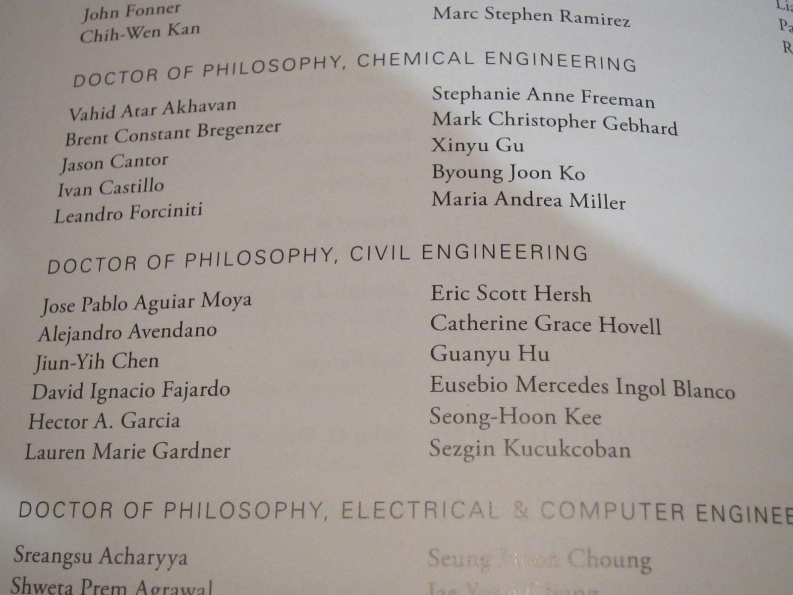 Look! My name!  This picture doesn't show the "* Having your name in this program doesn't mean...