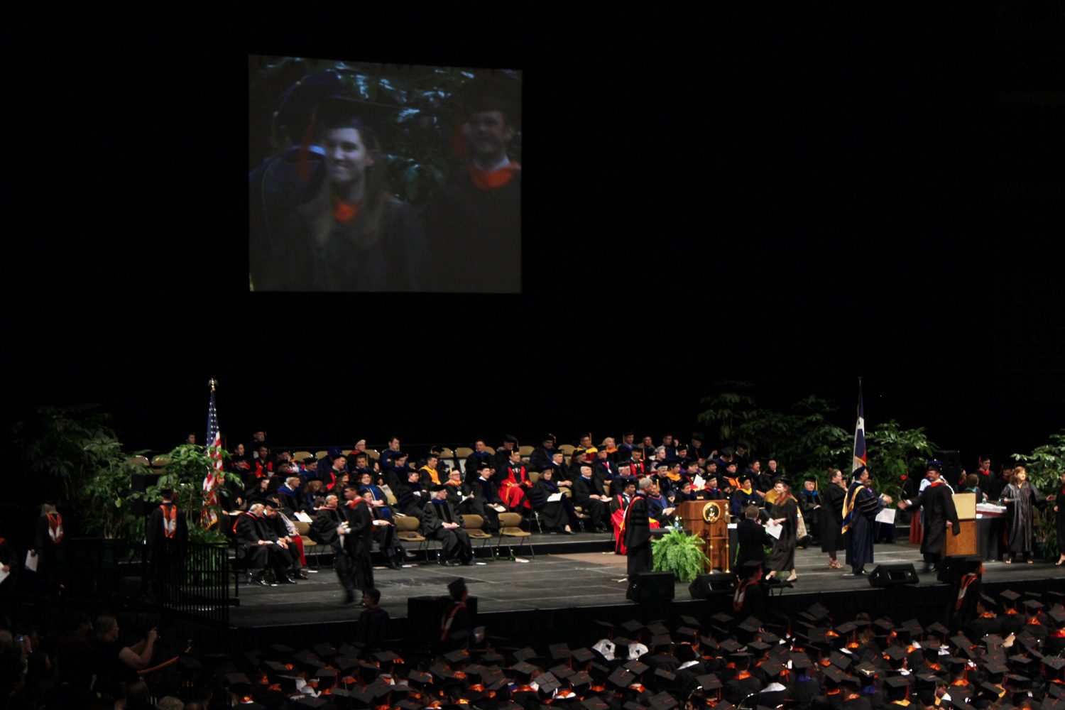 Kerry on the big screen, James behind her (MS 2011).