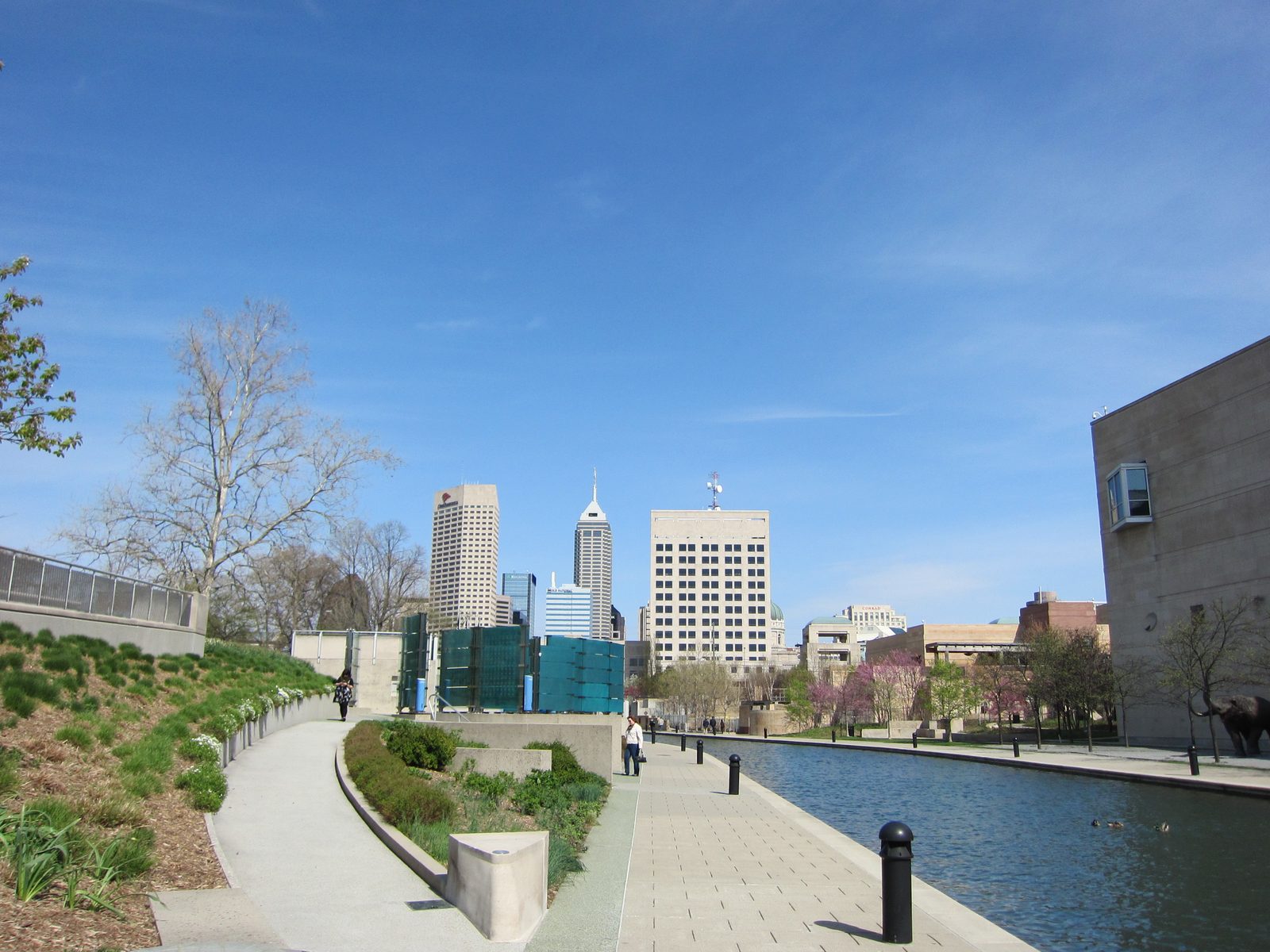 Looking at downtown Indy from the canal.