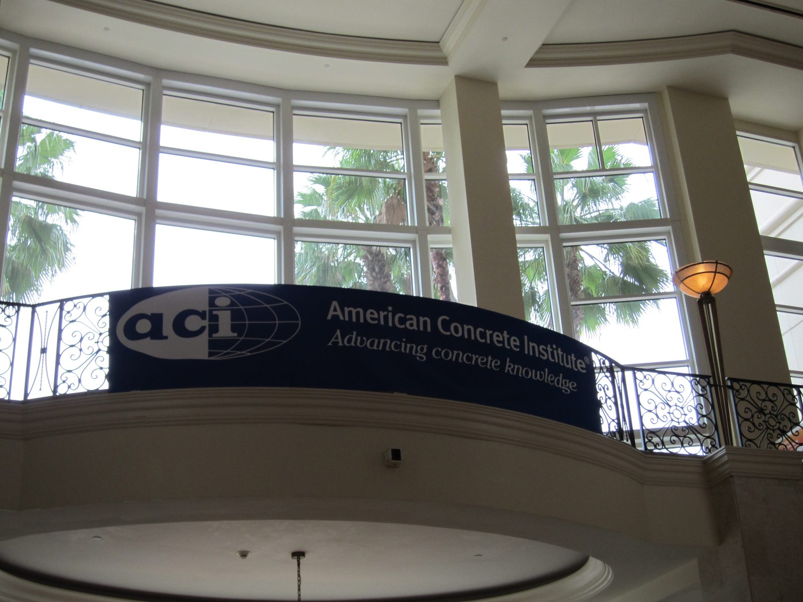 The American Concrete Institute: Advancing concrete knowledge.  In the lobby of the Marriott.