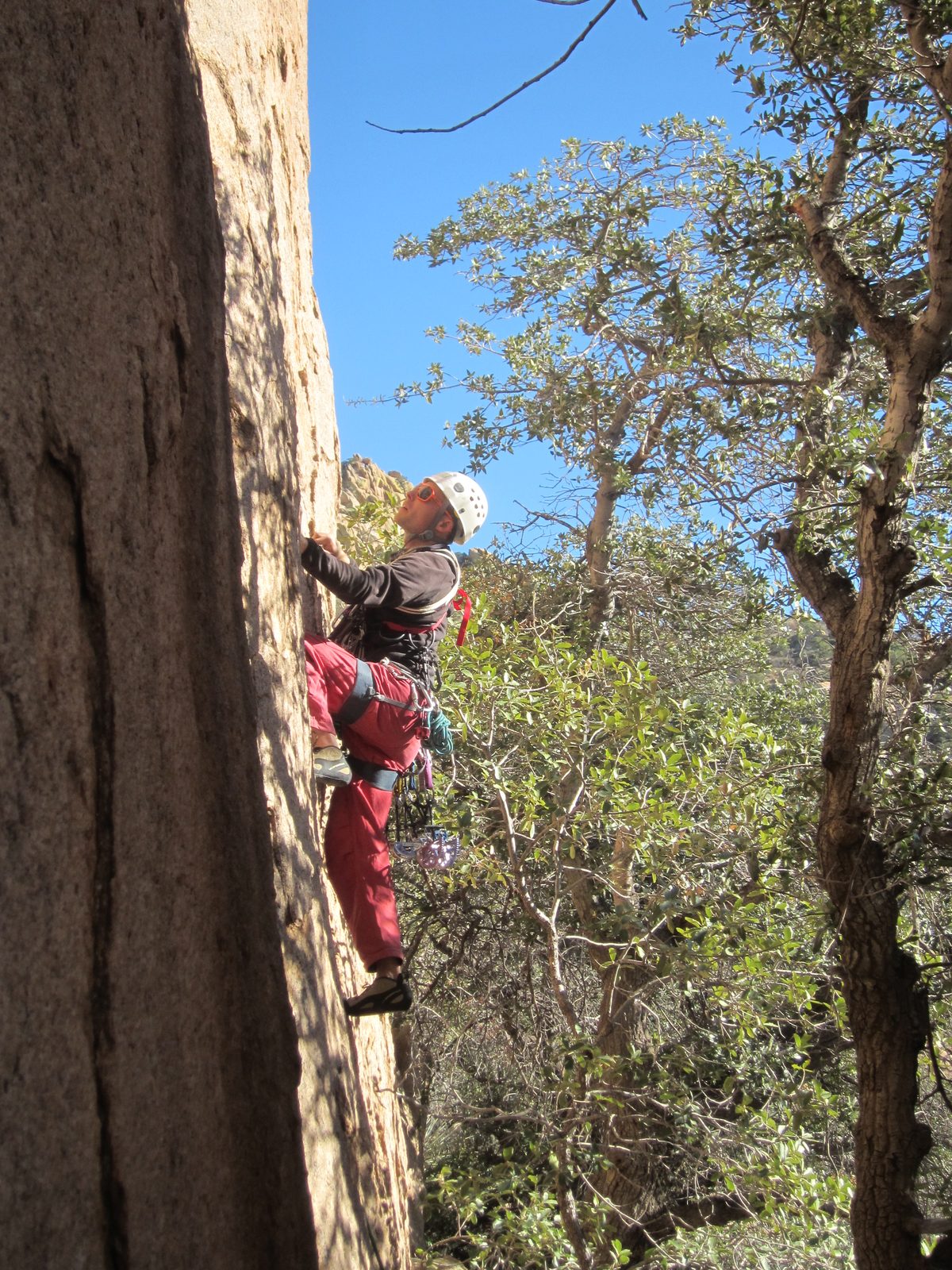I believe this was when John was trying to start the route on a crack next to the actual route...
