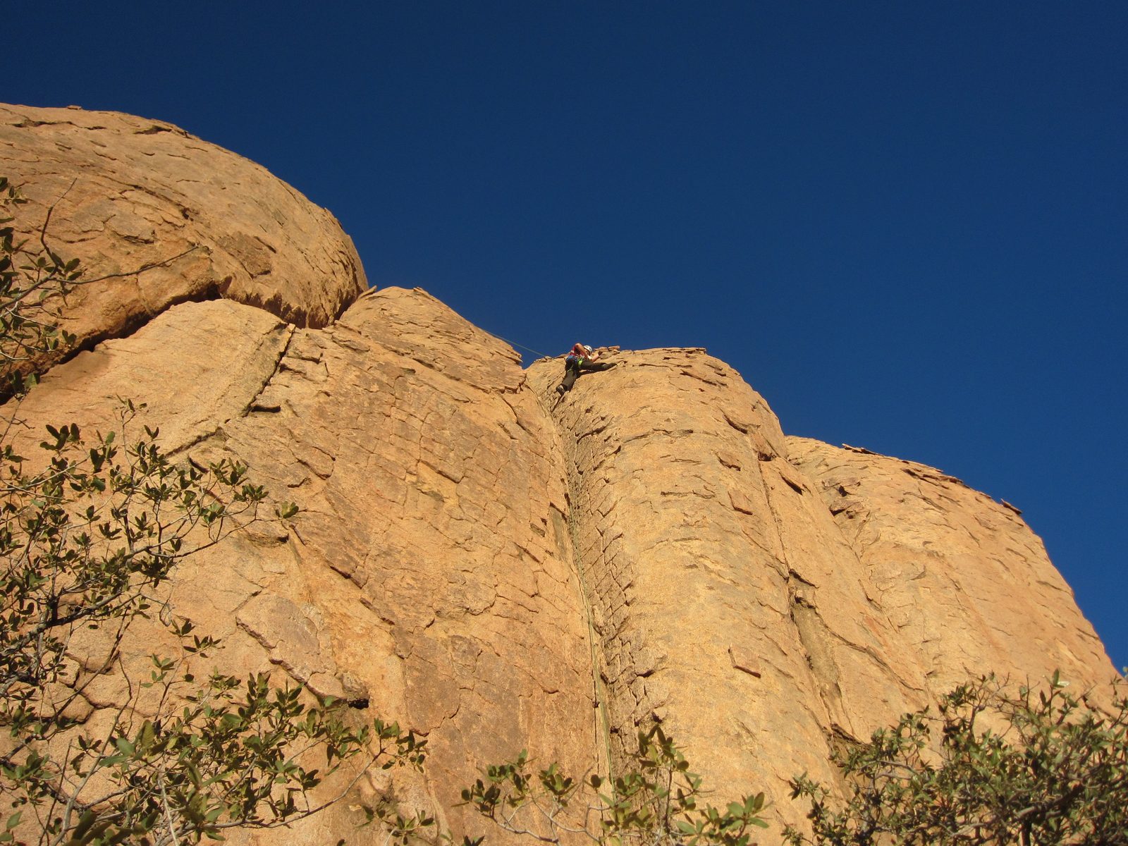 Jay nears the point of Driven By Fear (5.8) where even on the rock outcropping I'd climbed to, I...