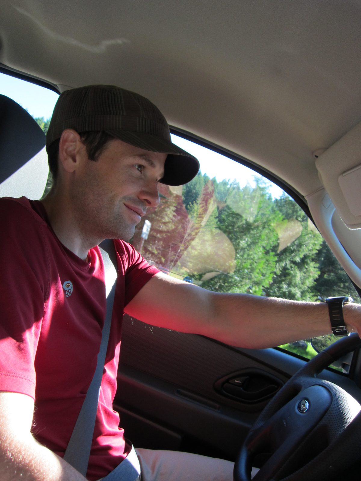 Jay smiling as he heads towards Rainier!