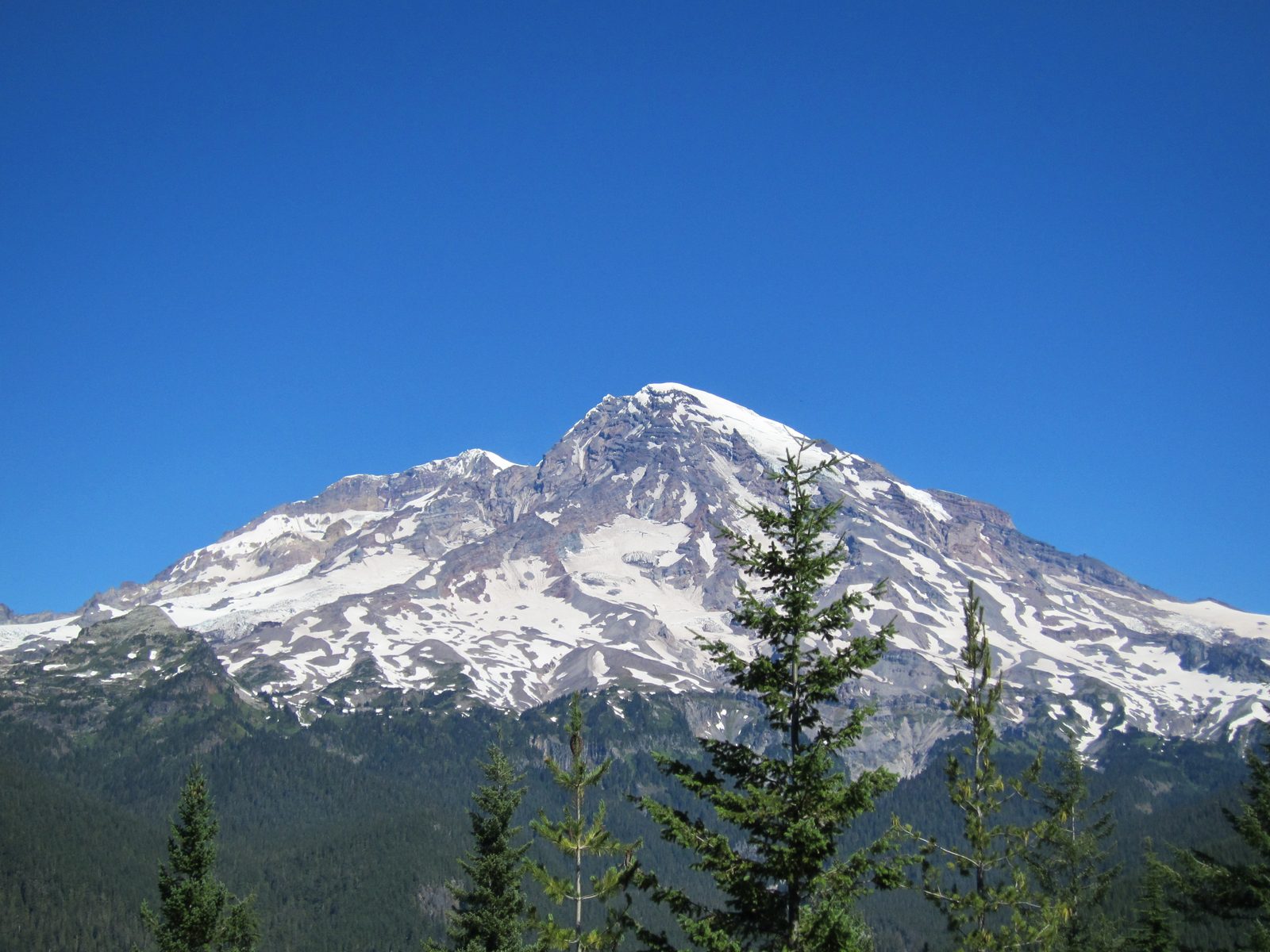 Hey wait, what's that?  It's Rainier!  We stopped for lunch with a view.