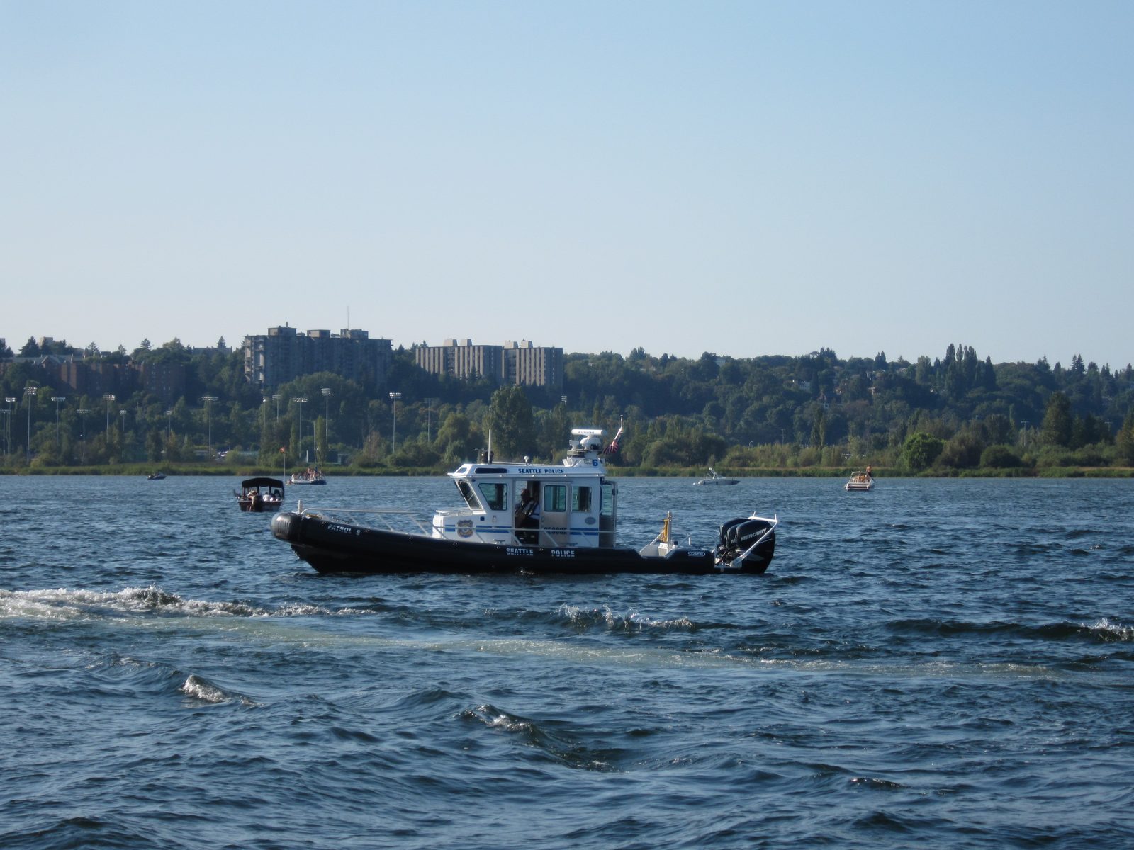The local police boat, complete with triple 350 motors, if I remember right.