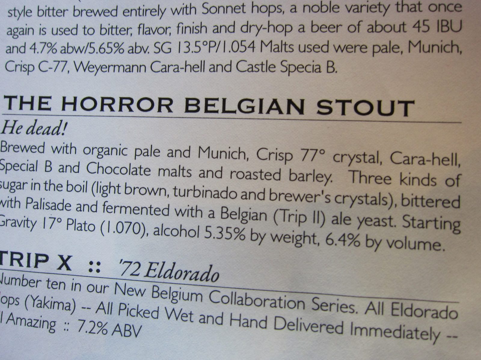 Details of these beers... 