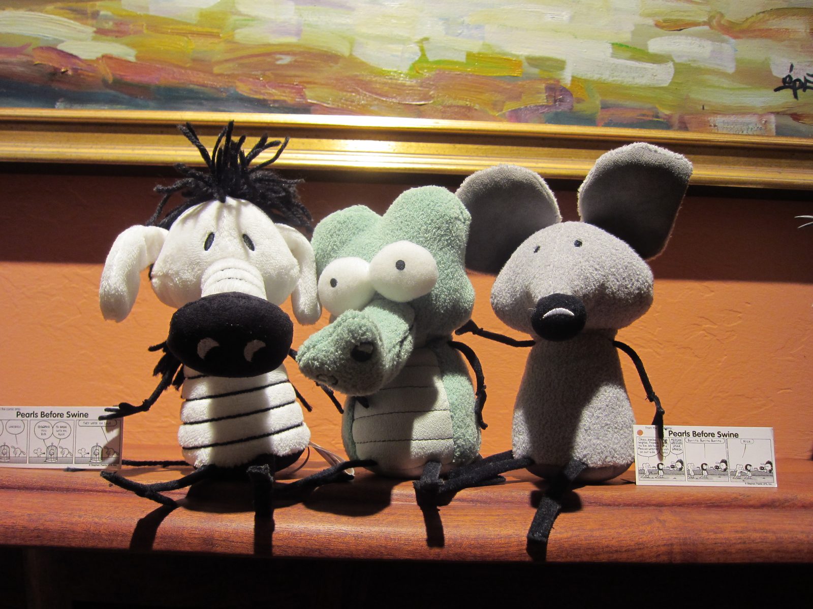 Zebra, a Croc, and Rat dropped in on the party after John found them hanging out in San Francisco.