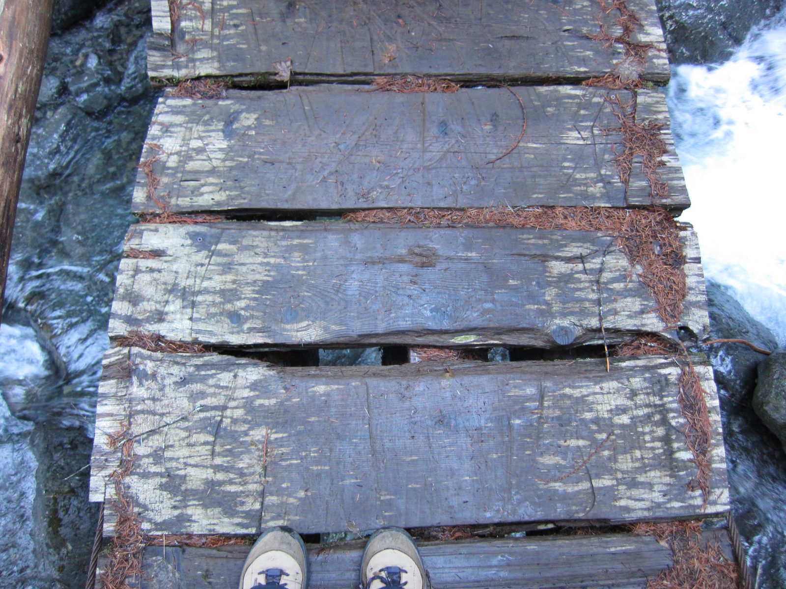 Some of the bridges had wider spaces in them than others.  And bigger drops.  Also check my...