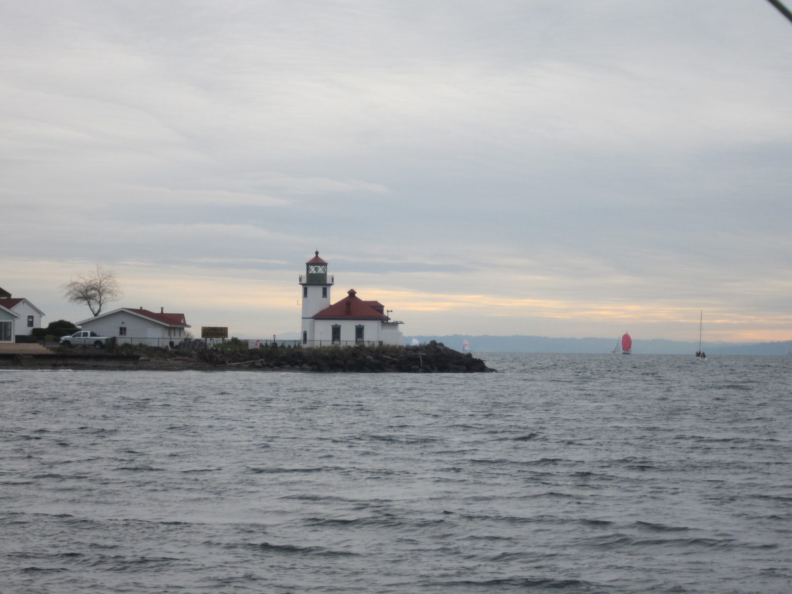 The lighthouse on the tip of Alki Point.