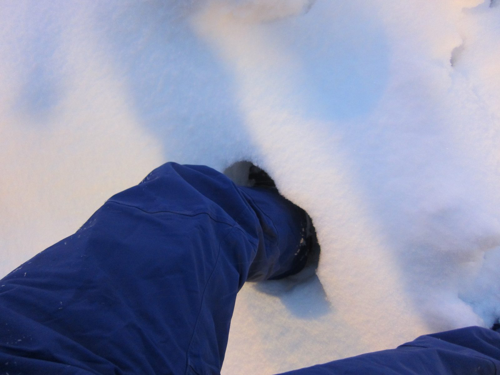 That's my foot buried in the snow.  At work, I think it came up maybe halfway up my leg. 