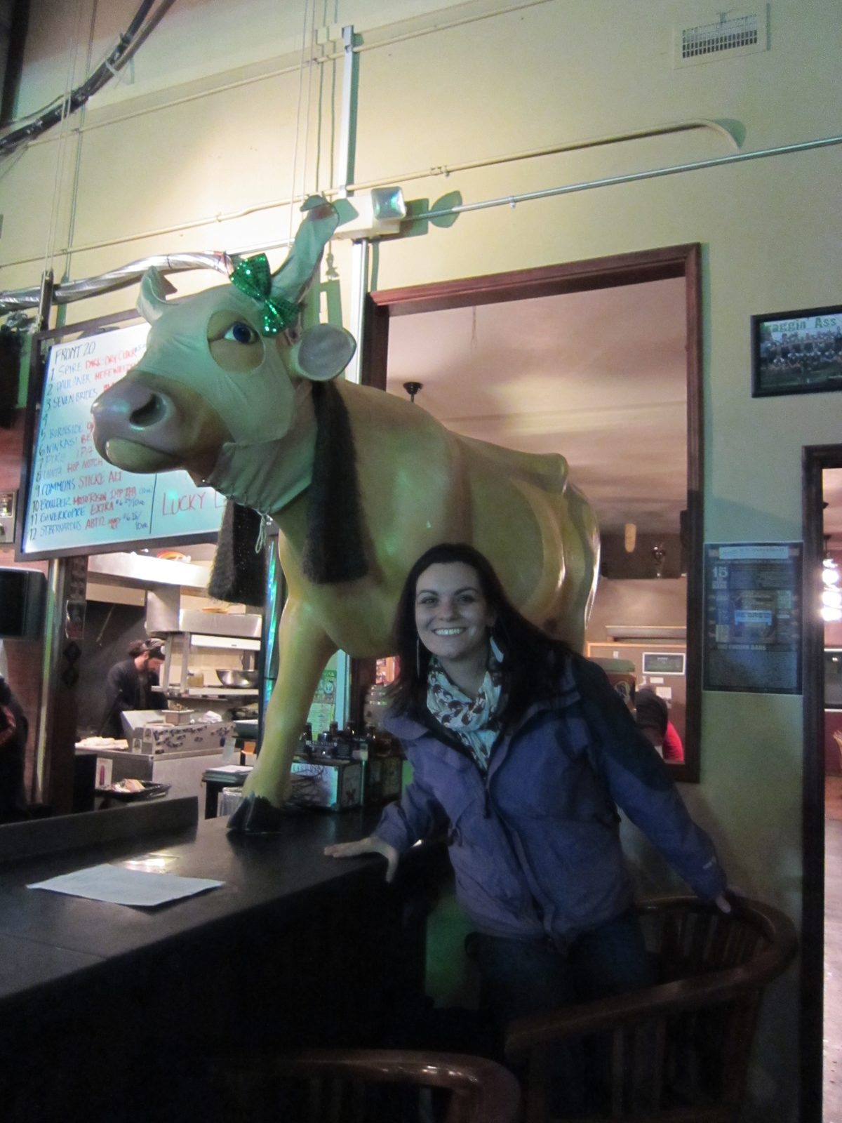 Mary with the cow.