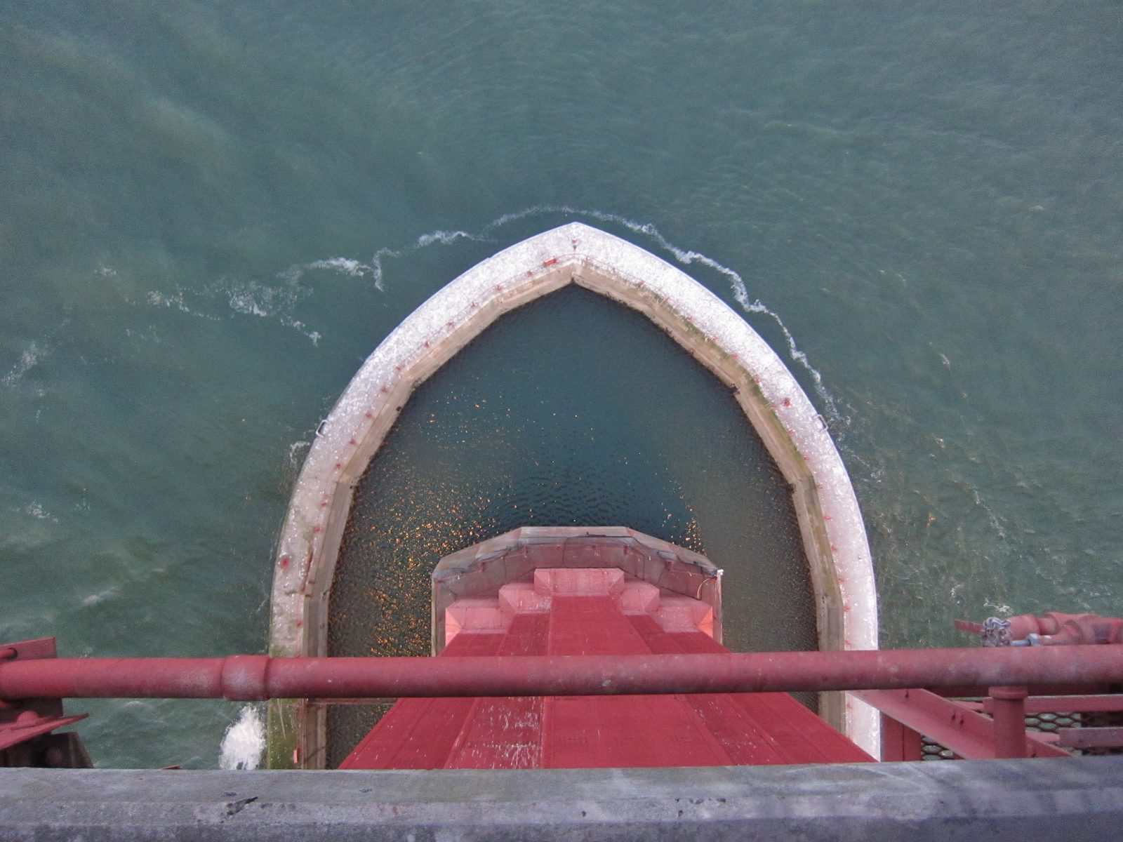 I'd never noticed this dam around the pier of the Golden Gate Bridge.  I'm not sure if it was...