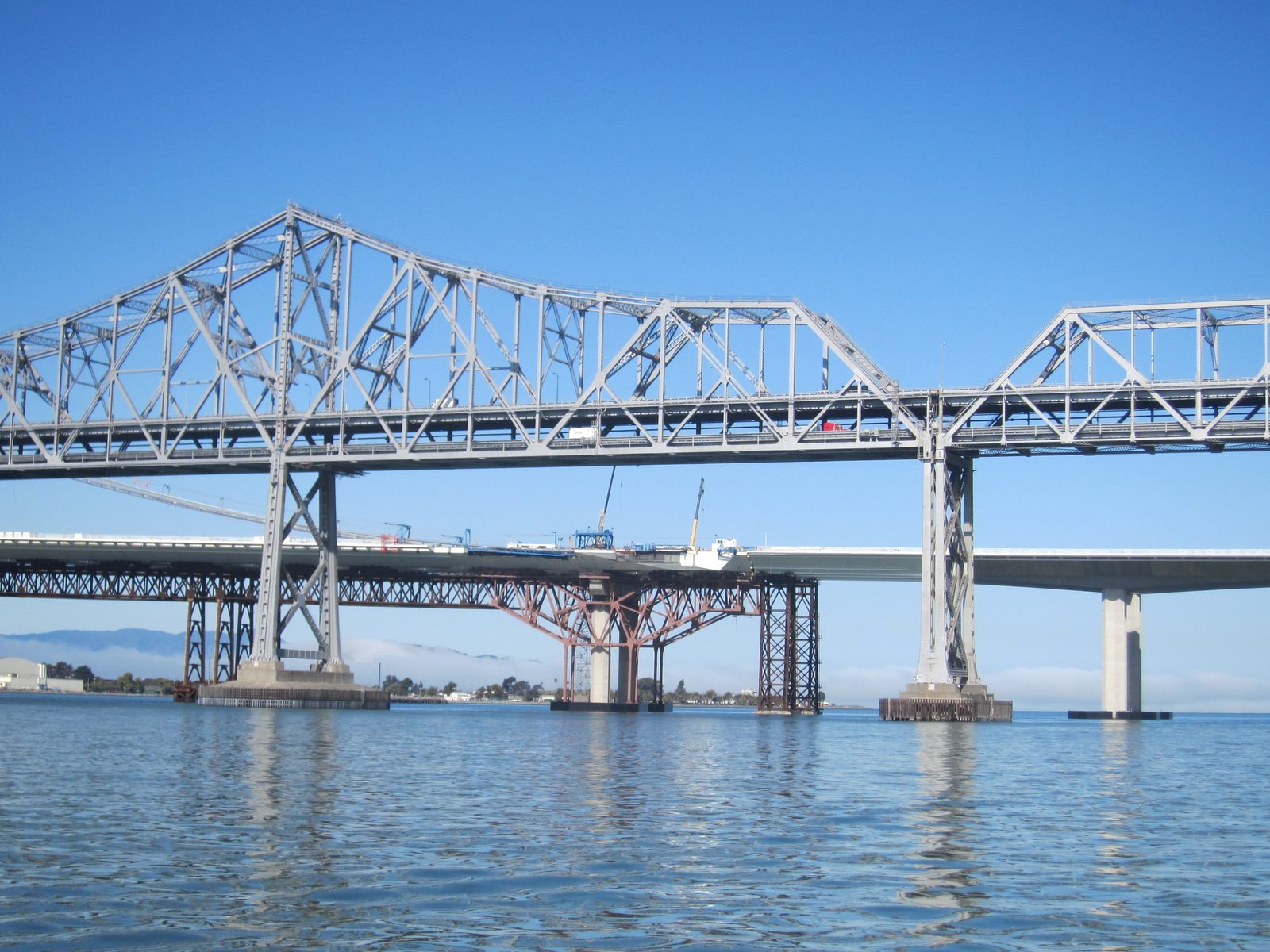The Oakland end of the Self Anchored Suspension span (SAS).