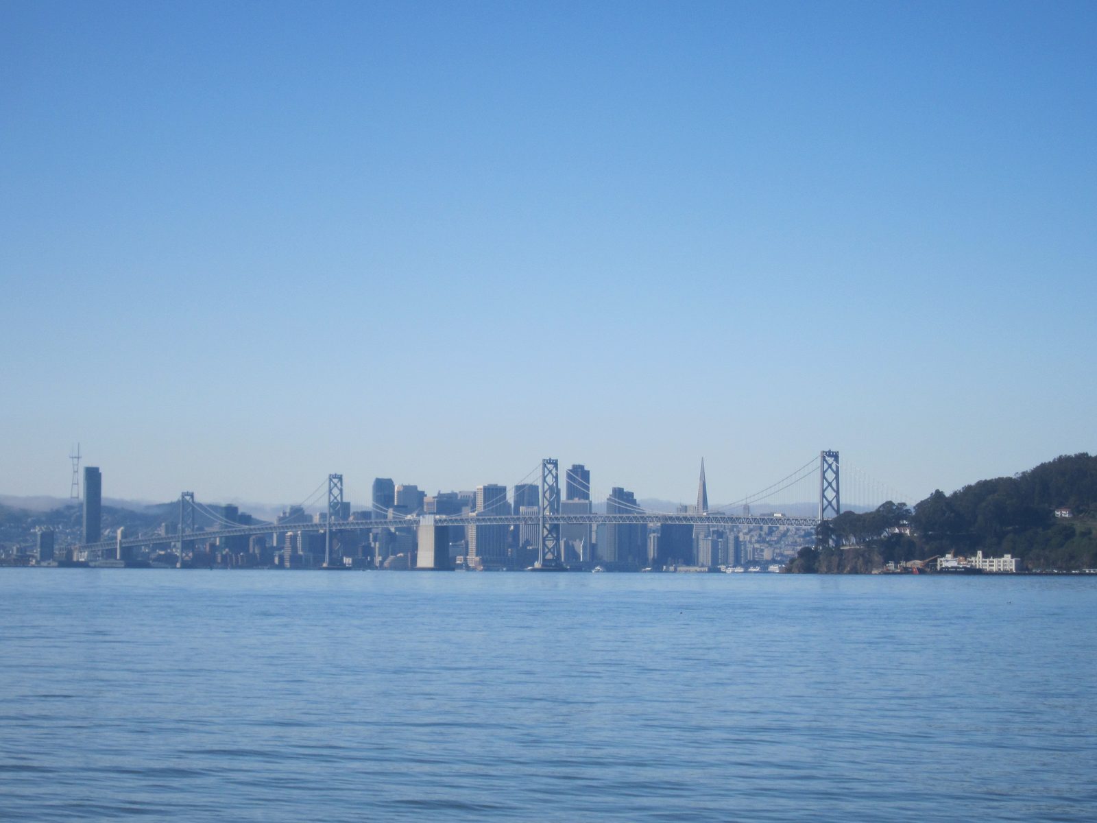 Glancing back at the city from the boat.  We were quite happy the fog lifted - the day was gorgeous.