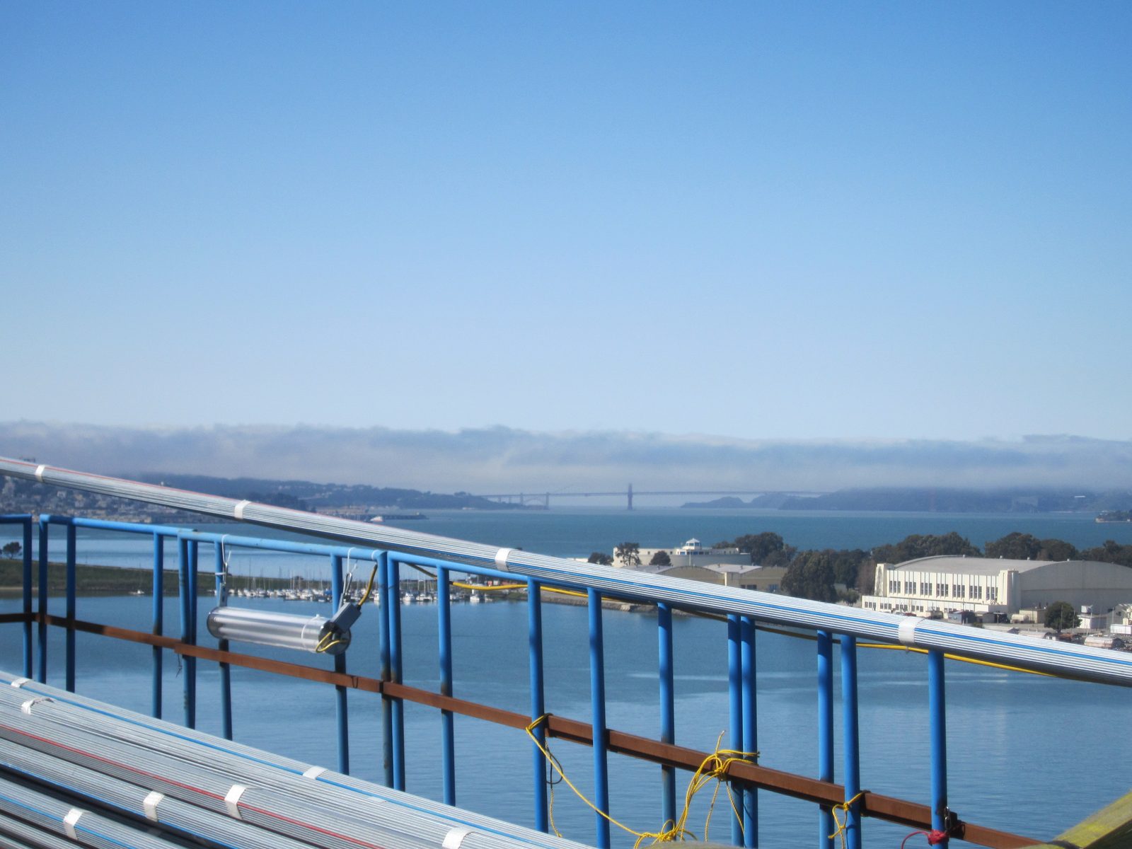 Looking out towards the Golden Gate Bridge from the new Oakland Bay Bridge.