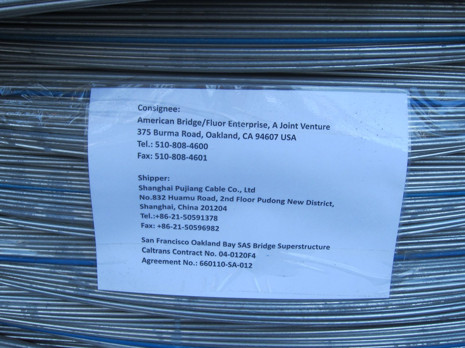 All the necessary details.  Each wire was tagged with its number in the group (1 to 137, I...