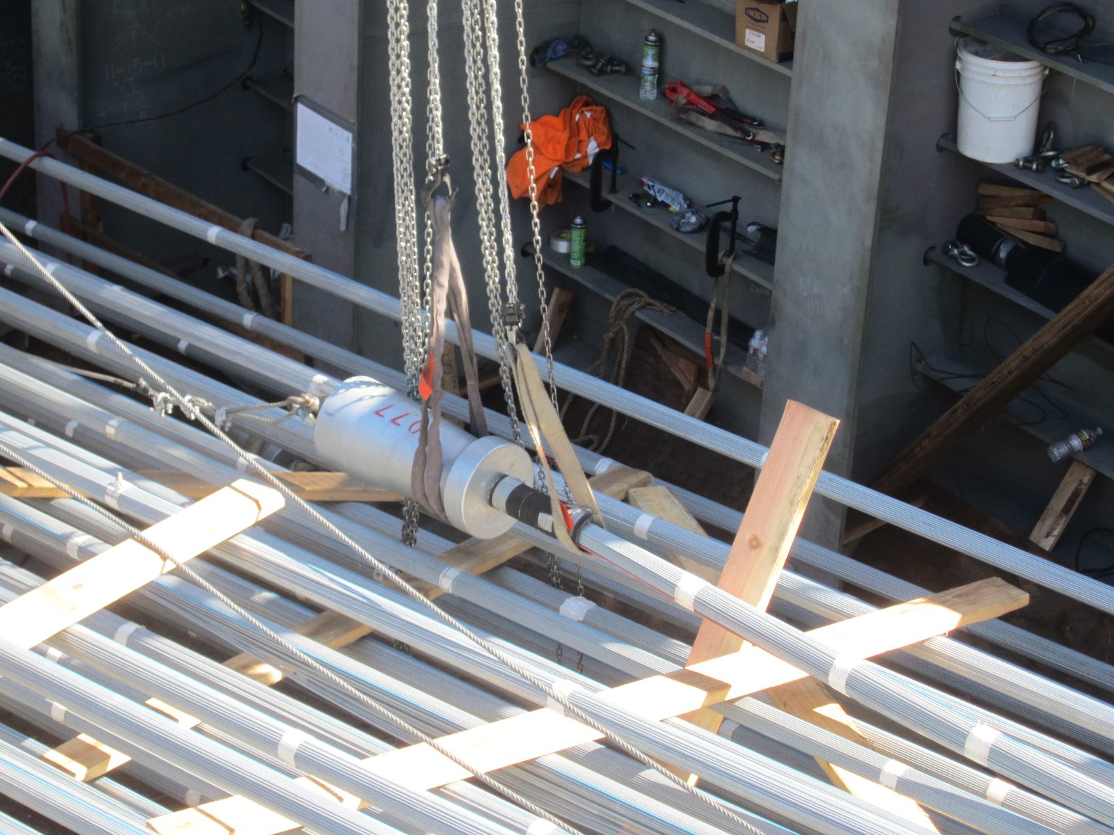 Each cable bundle has a giant end cast on to it - the 127 wires go through a hole and are...
