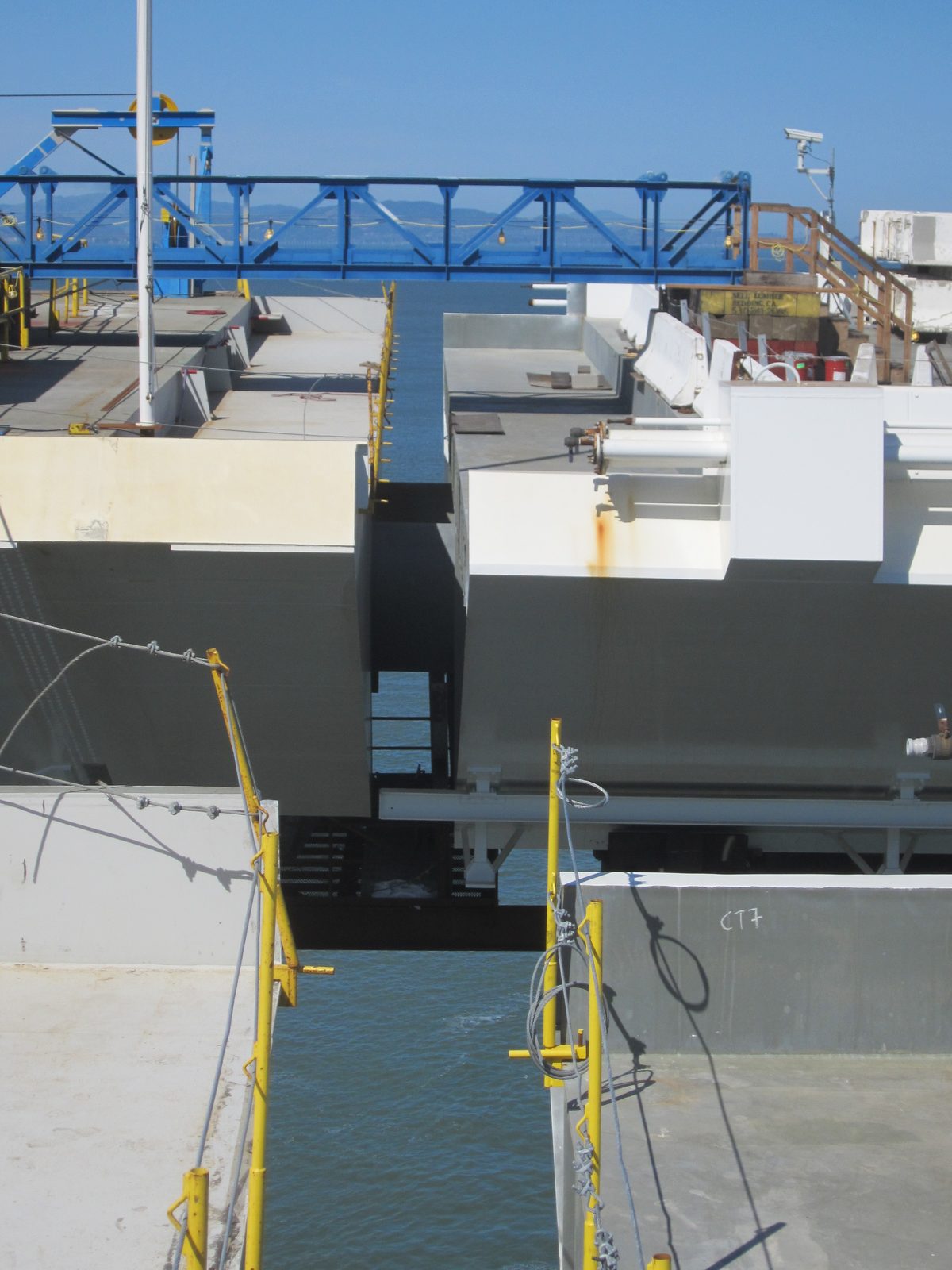 Looking at the expansion joint between the SAS and the Skyway.  Note the expansion joint...