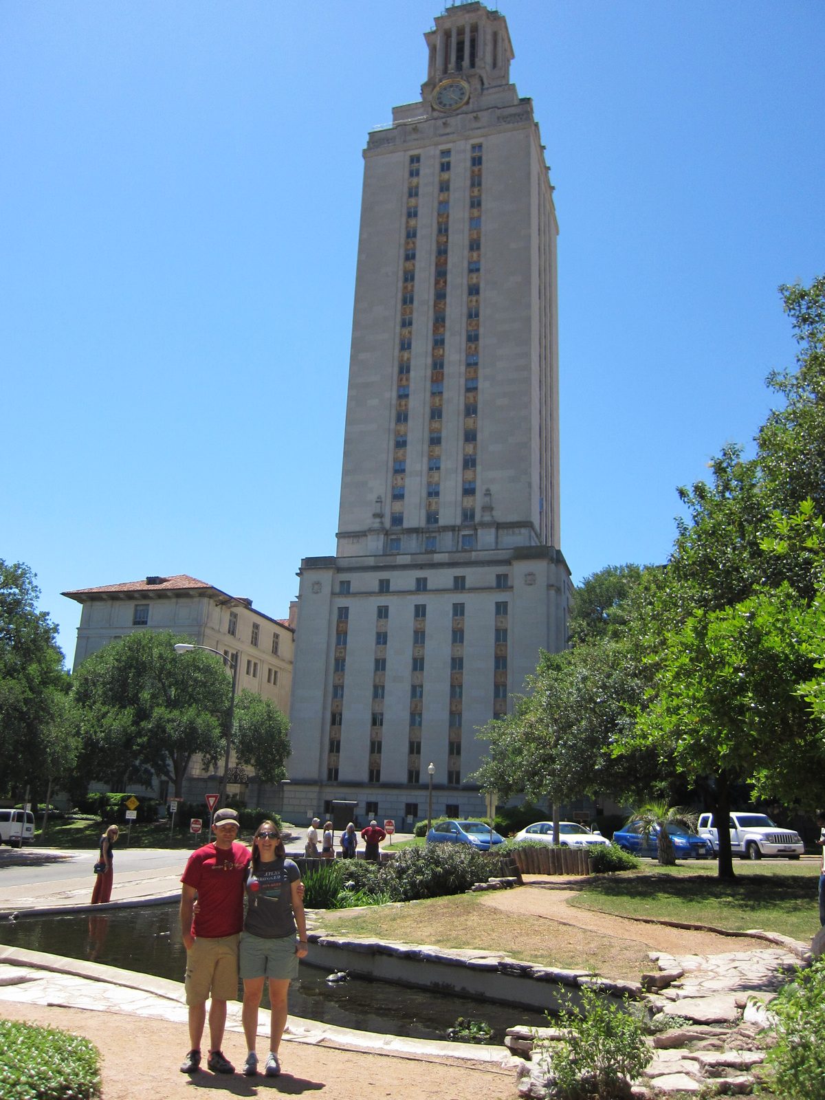 Catherine and Jay and the UT tower.