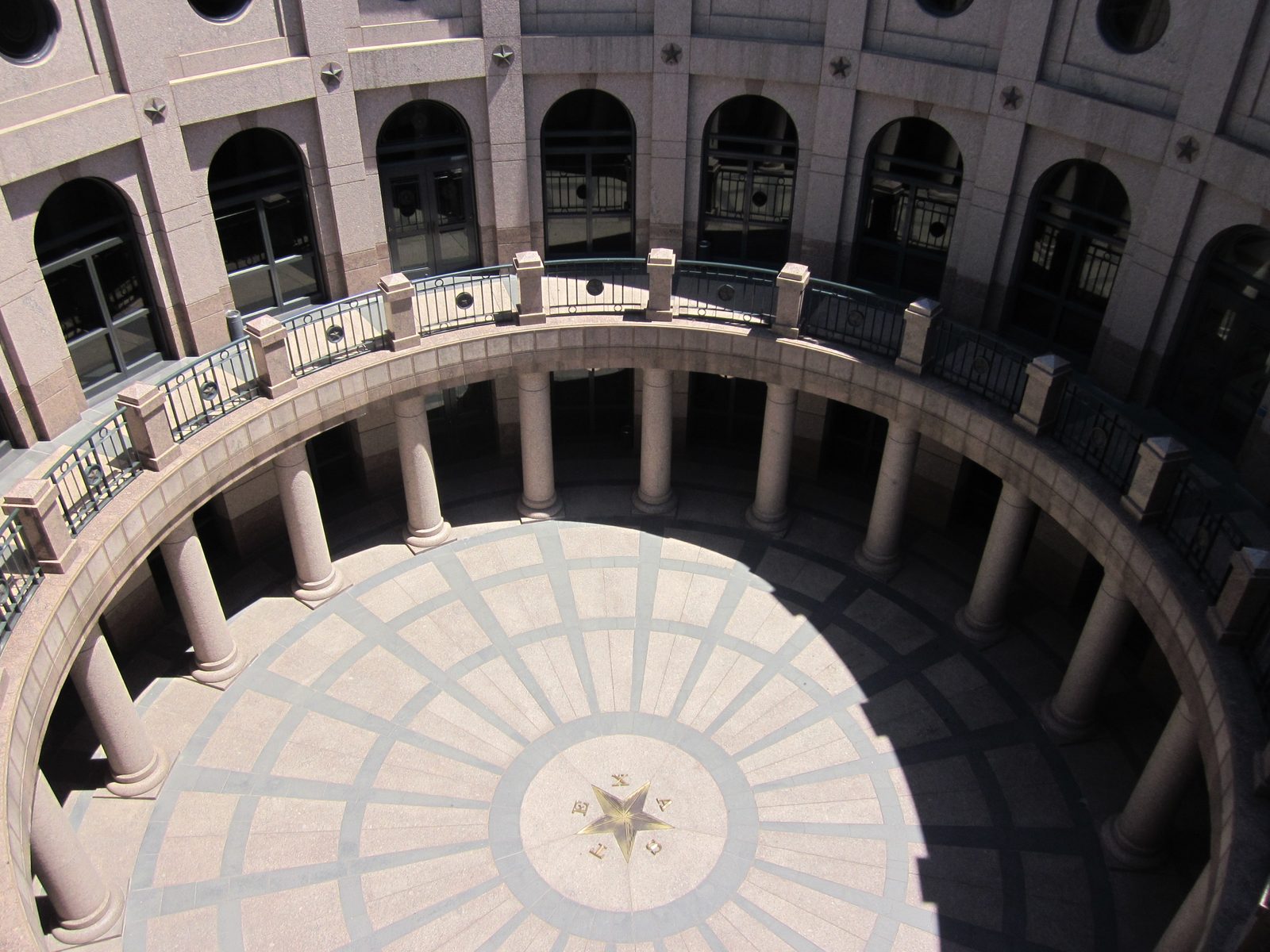 Looking down at the underground part of the Capitol building.