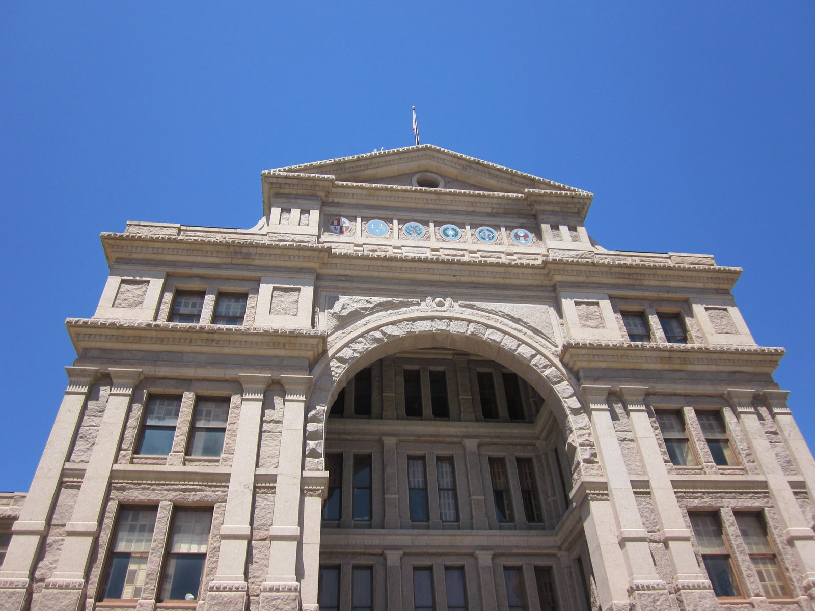 Looking up at the backside of the Capitol.