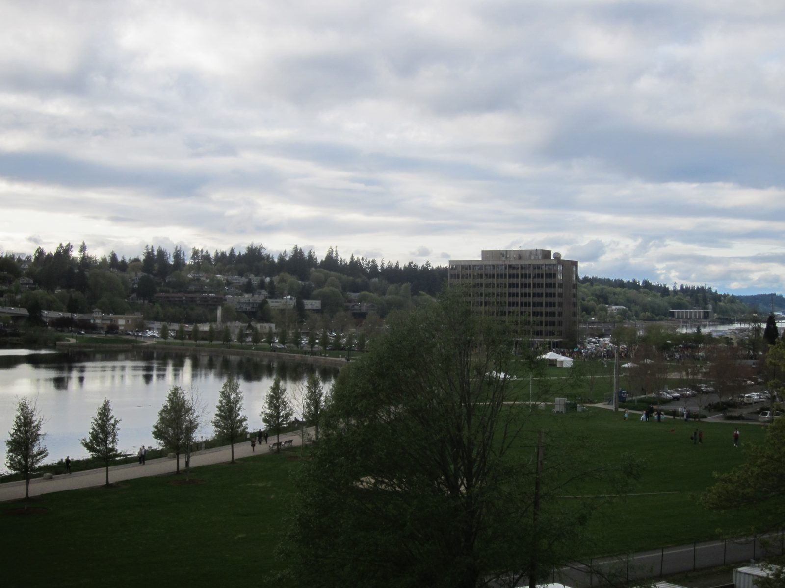 Looking towards the Olympia Peninsula from Swing Bar.  In the foreground, Heritage Park and...
