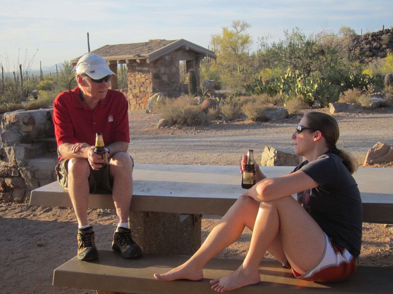 Jim and Catherine chatting.