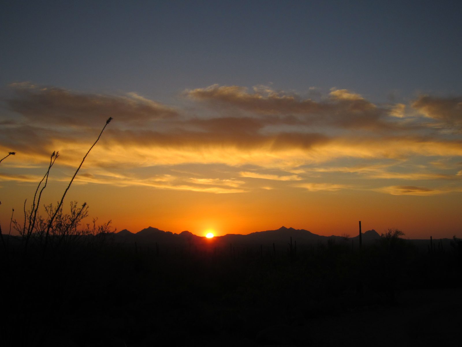 The sun is about to disappear.