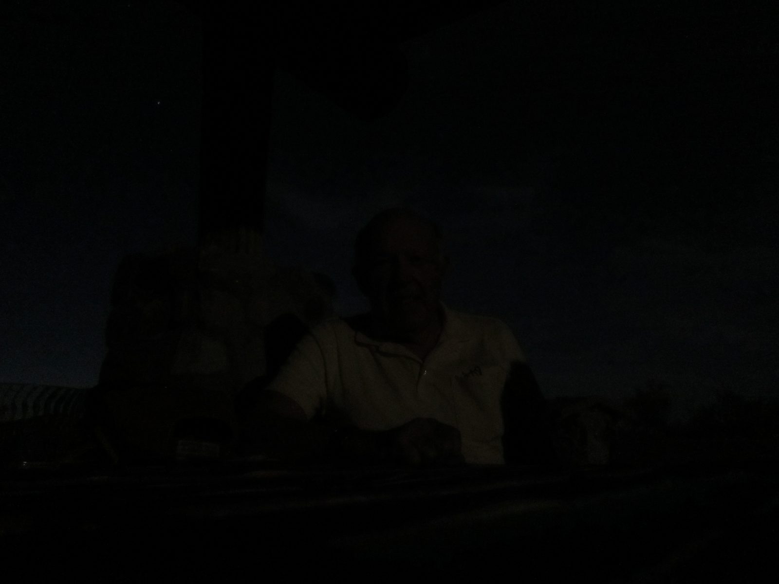 Dad, lit only by the moon.