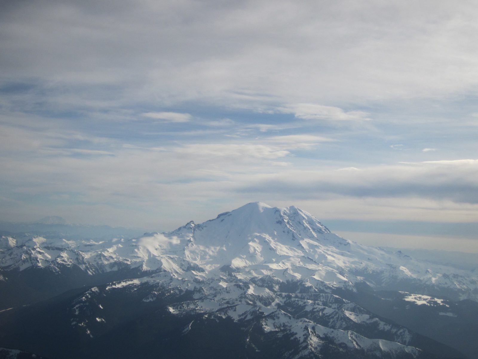Mount Rainier from the airplane.  St. Helens is in the background.  At one point I could see...
