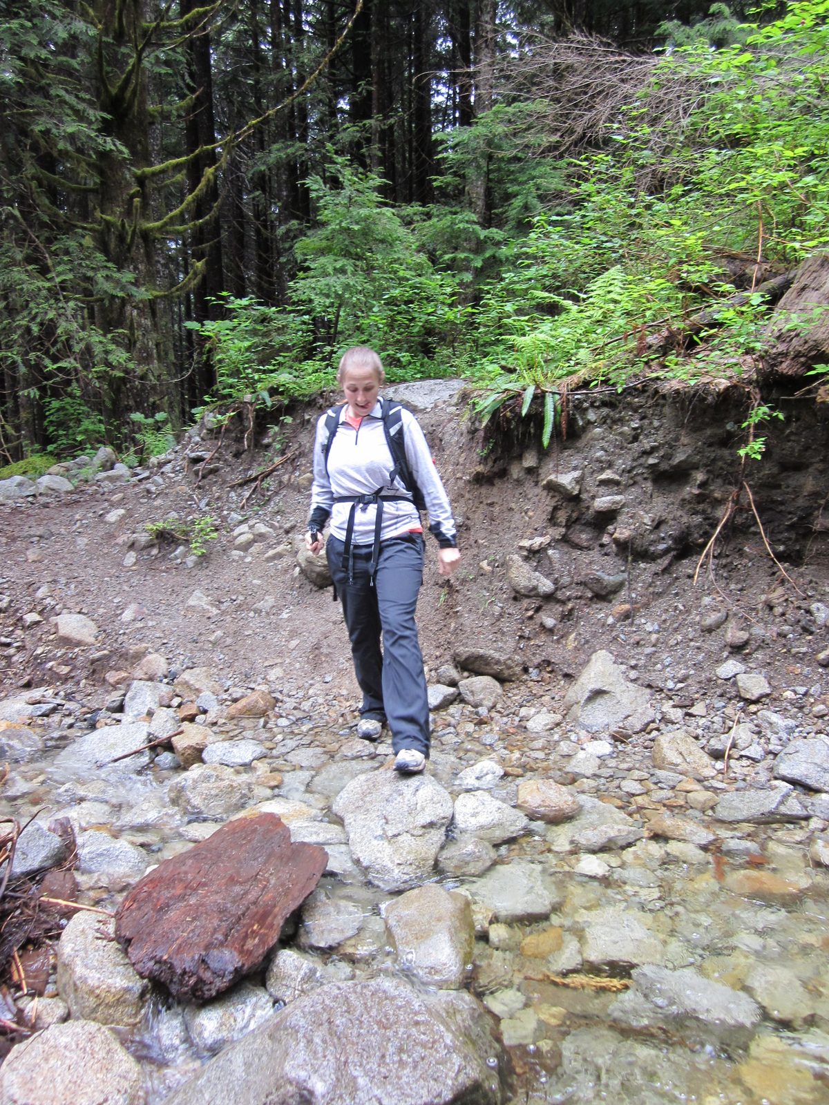 Making my way across the stream.