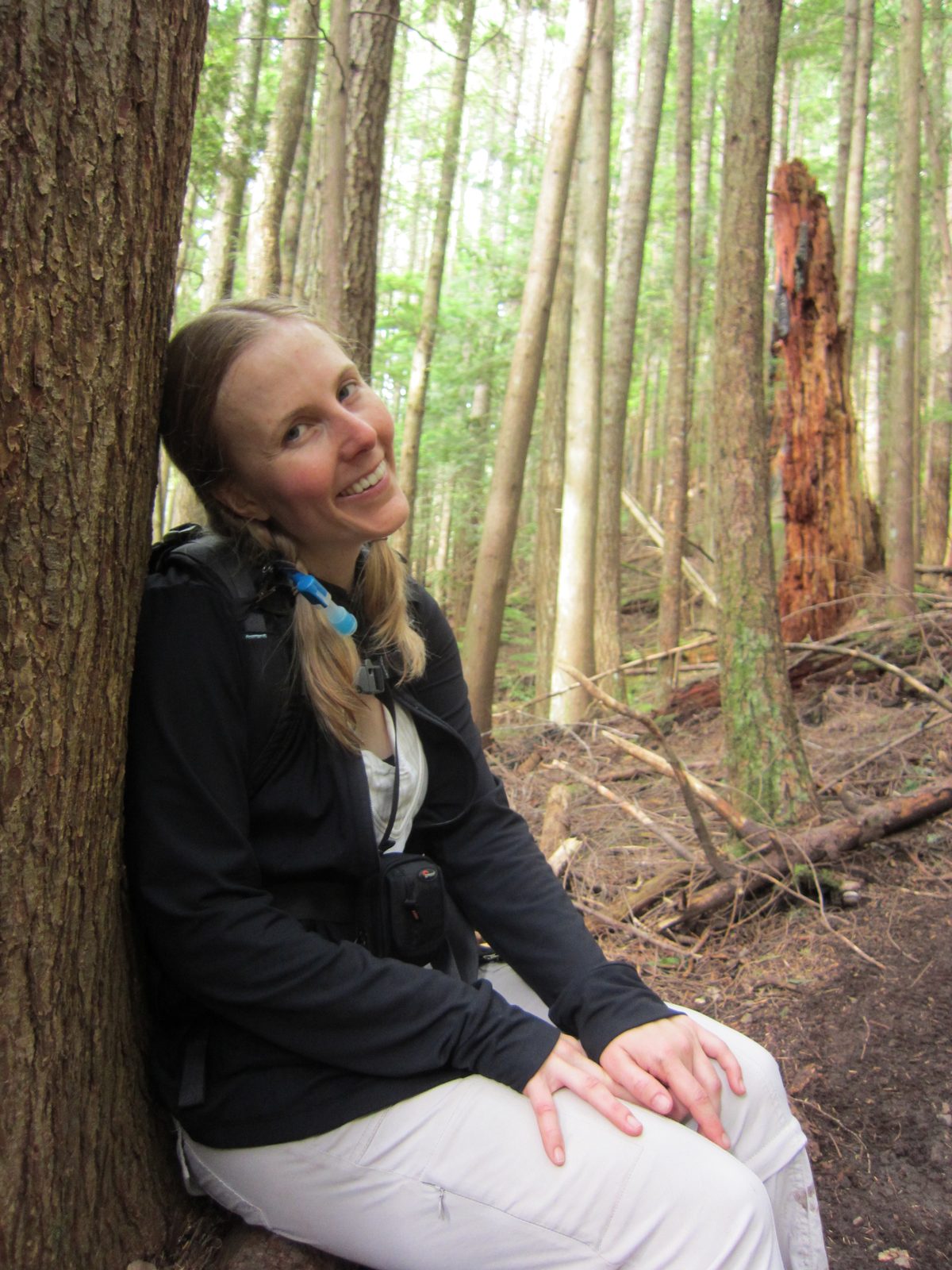 An hour has passed since the happy joking smiles.  Remember: this trail is only 2.9 miles one...