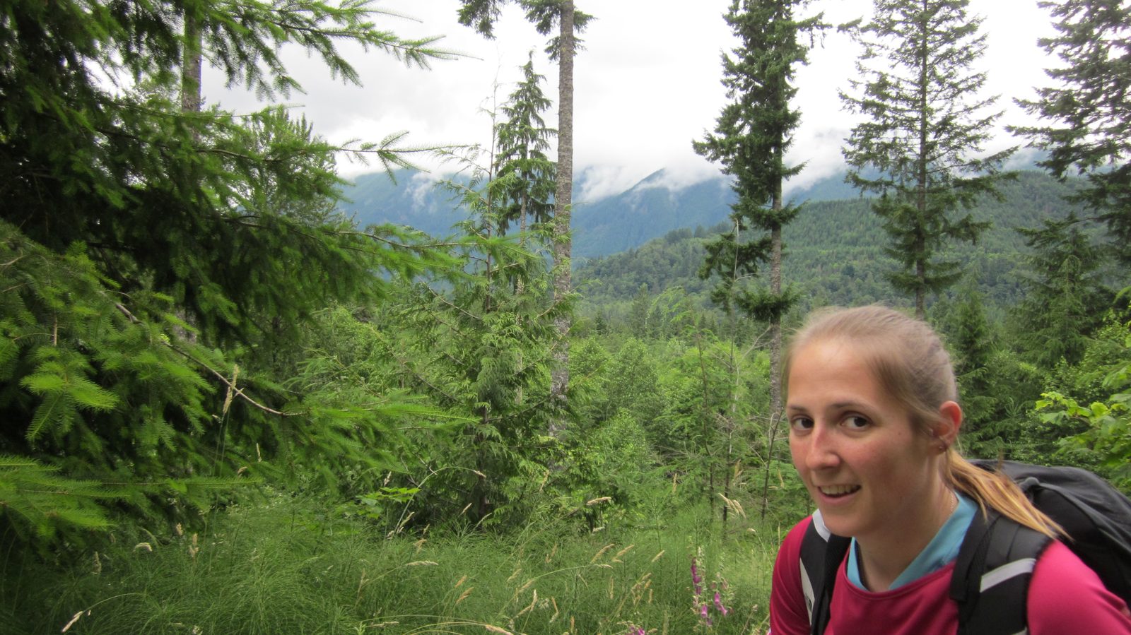 I accidentally walked into Diana's picture of the mountains in the distance.