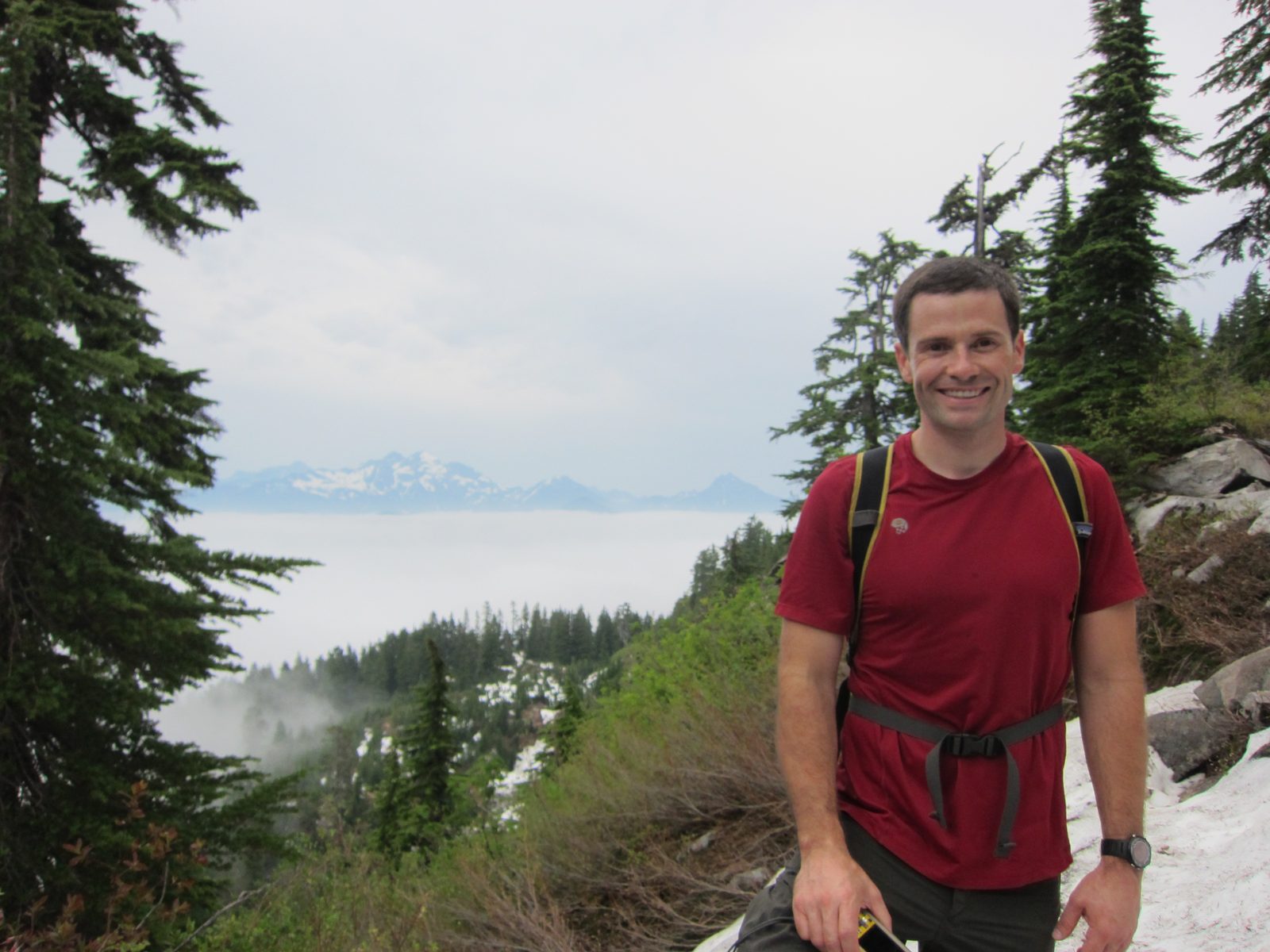 Jay in front of the Green Mountain.