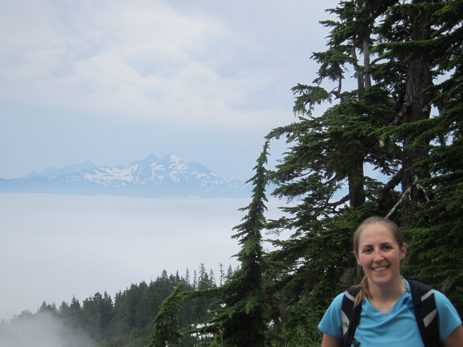Catherine in front of Green Mountain.