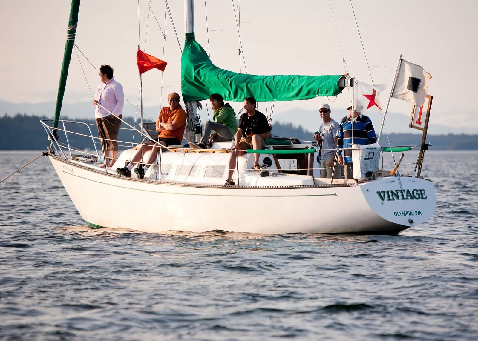 A nice shot of the committee boat and the majority of our spectators.  The guy in the black...