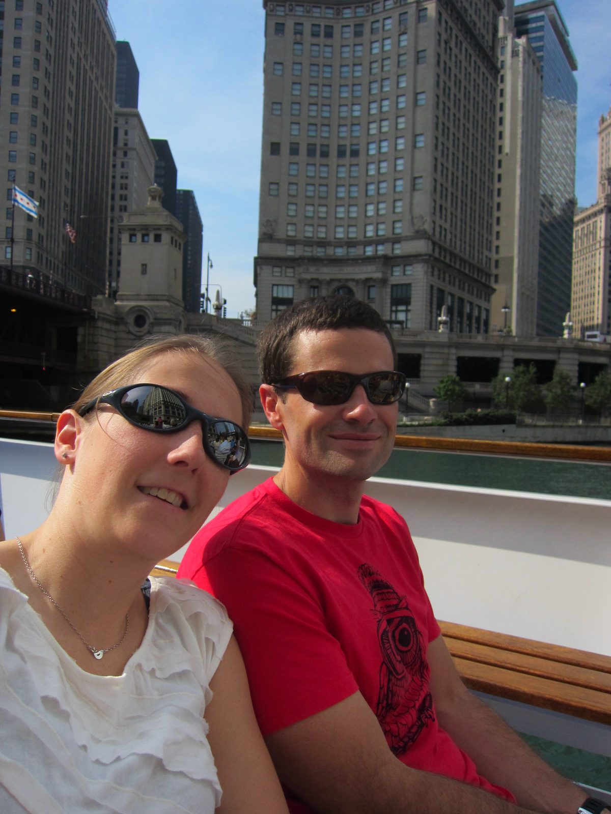 Catherine and Jay on the boat.