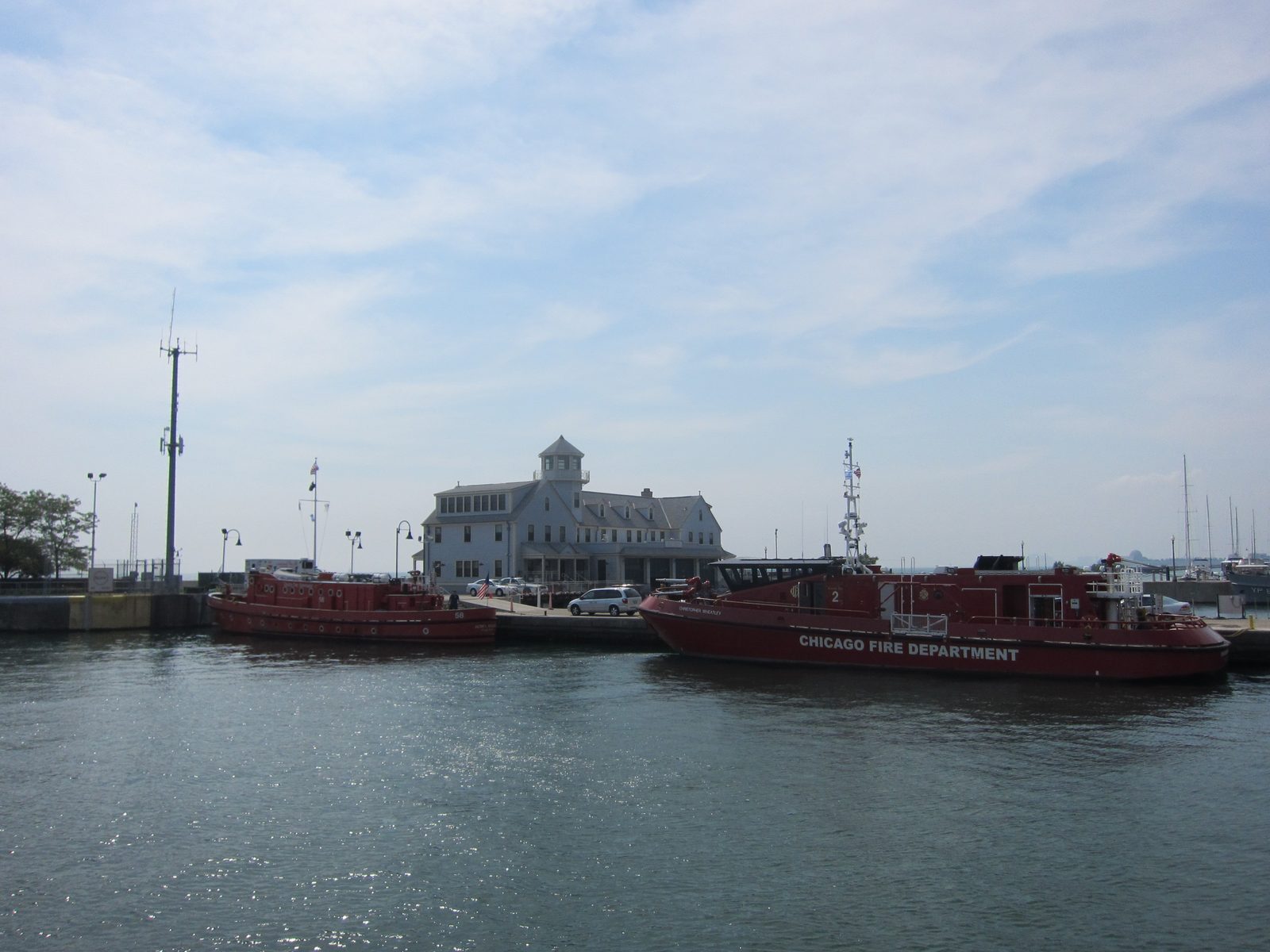 Chicago water-based fire department, and a yacht club on both waterways (lake and river).