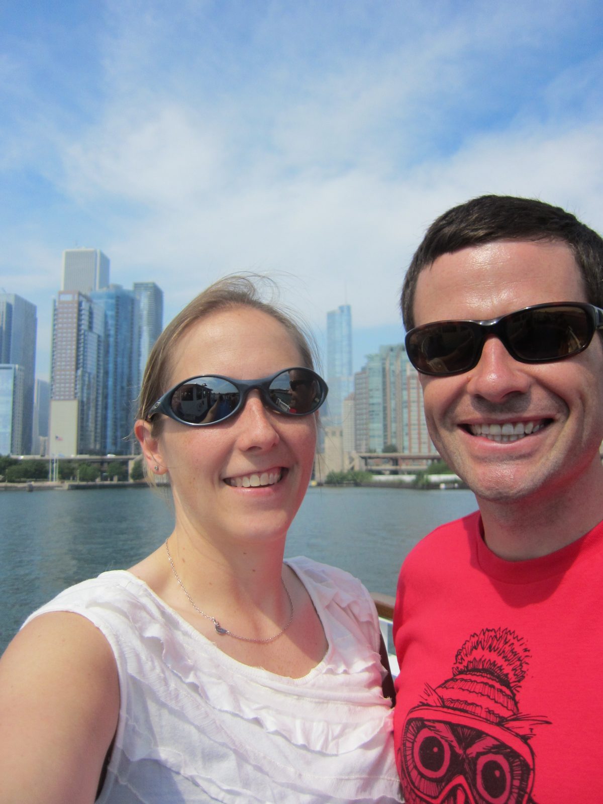Catherine and Jay on the boat.