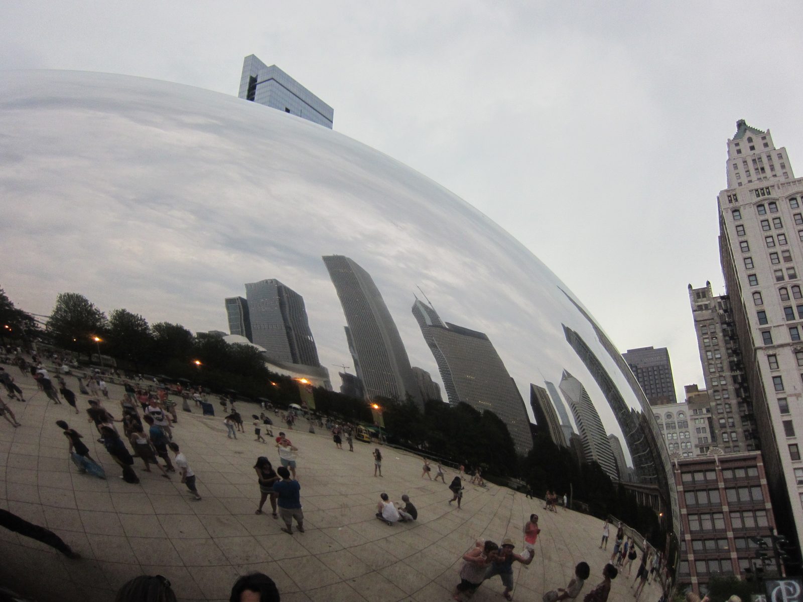 Some of the Chicago skyline, reflected.