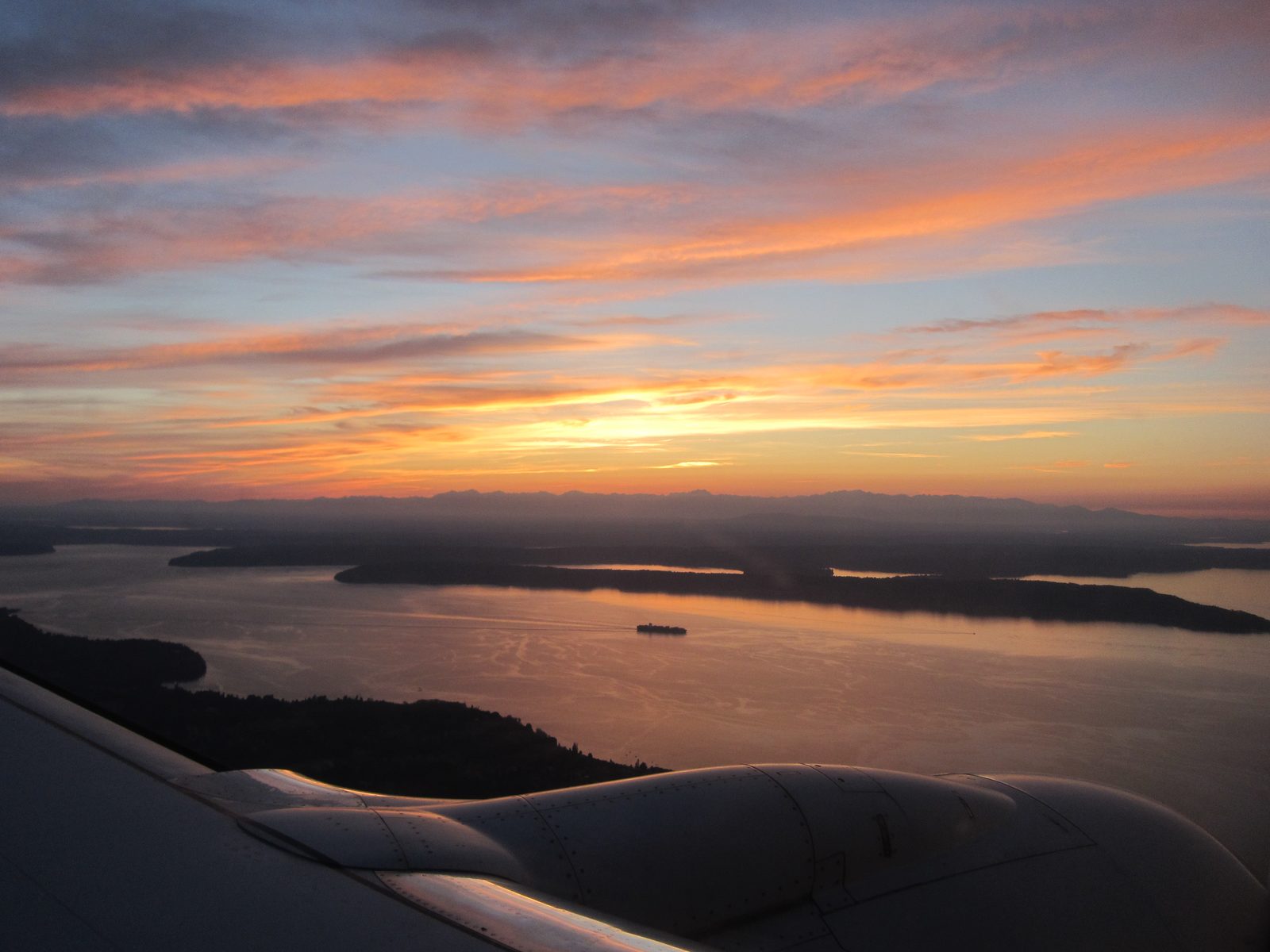 Flying back into Seattle.