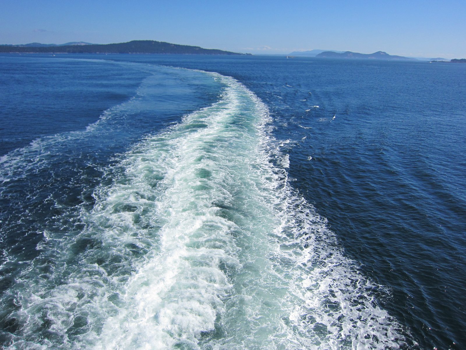 The ferry put up amazingly little (if any) wake.