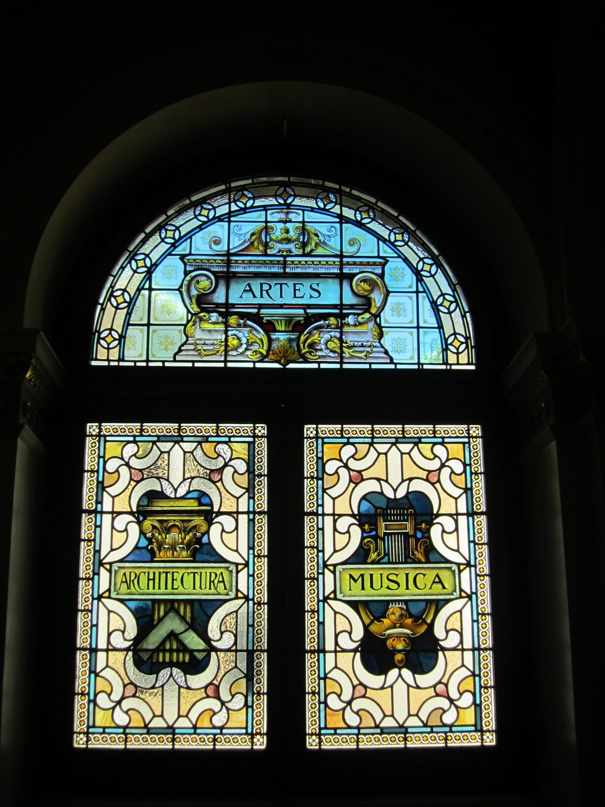 The building had some neat stained glass windows.