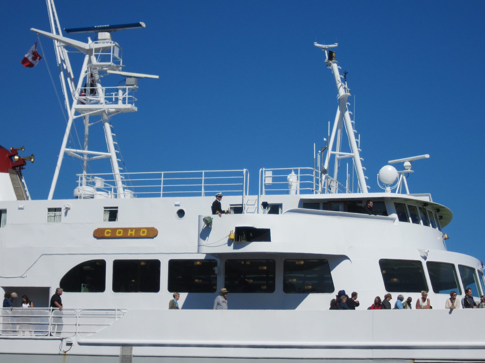 Our ride to Port Angeles showed up.  The captain had a special area in which to stand while he docked.
